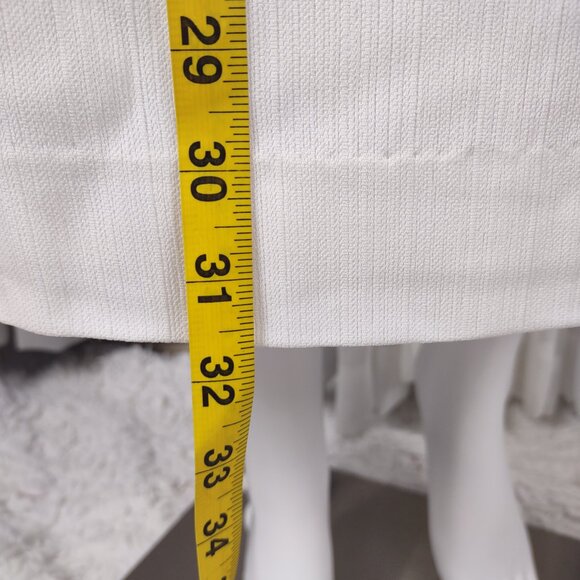 Larry Levine Petite 6P White Textured Midi Pencil Skirt Career Lined 31'' - Picture 6 of 9